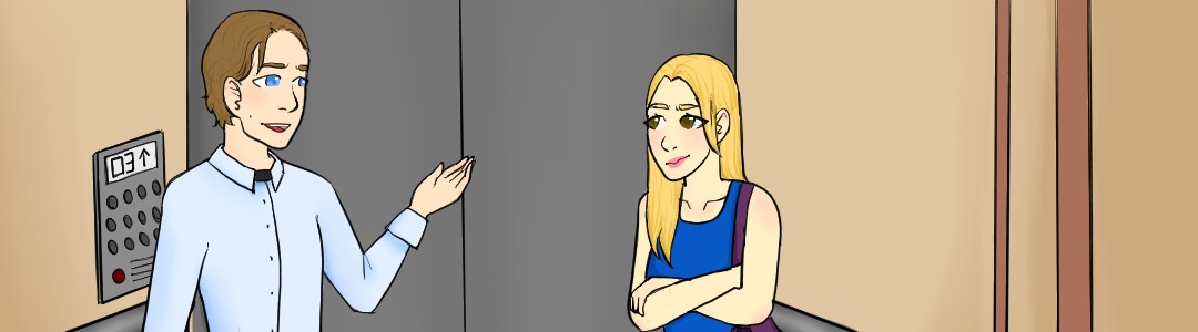 Alita and Pete in the elevator Alita and Pete in the elevator