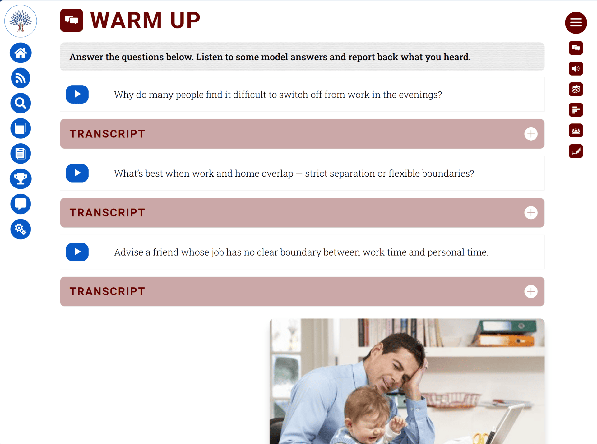 Example of meaning-focused output